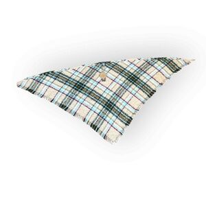 NEW Vince Camuto Multicolored Triangle Shape Fringed Edges Plaid Scarf